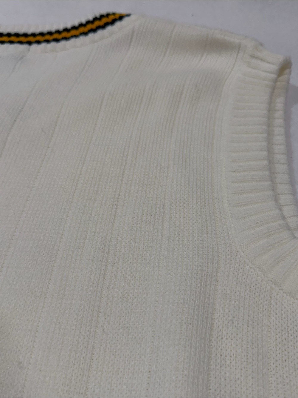 Vintage Stanford XI Sweater Vest XXL White Knit Varsity Grandpa Core Preppy - Picture 7 of 7